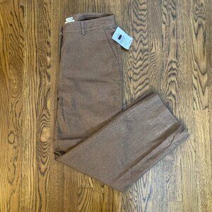 L.L. Bean Classic Fit Weekend Pant Herringbone brown lined 10 reg NWT